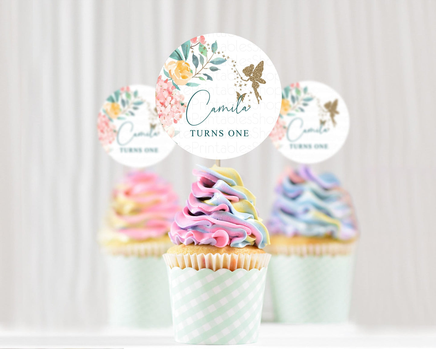 Fairy Cupcake Toppers Pastel Fairy Cupcake Toppers Fairy Floral Garden Cupcake Topper Enchanted Garden Floral Butterfly Party Decor D10239