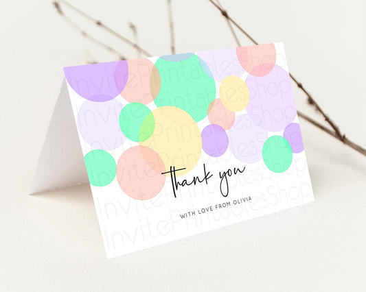 Editable Rainbow Thank You Pastel Thank You Card Pastel Rainbow Birthday Tha