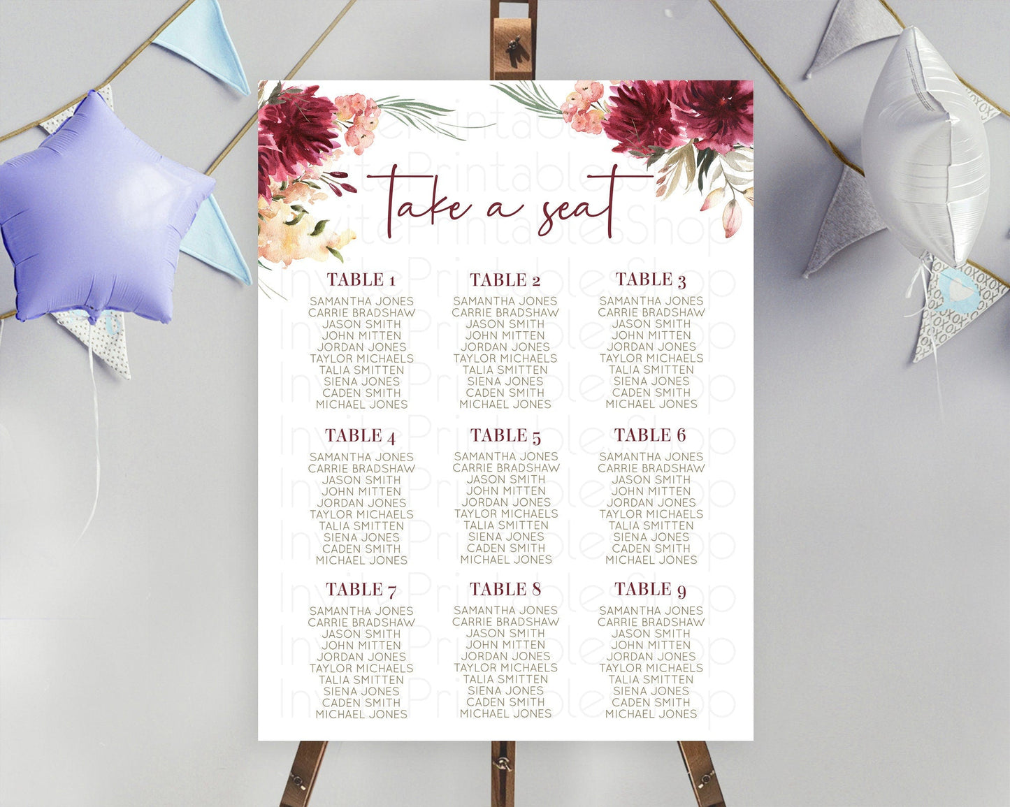Secret Garden Seating Chart Wildflower Seating Chart Pastel Flowers Seating Chart Enchanted Garden Boho Floral Take A Seat Decor D10685