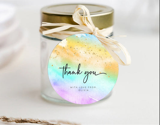 Editable Pastel Thank You Tags Rainbow Thank You Gift Tags Colorful Pastel F