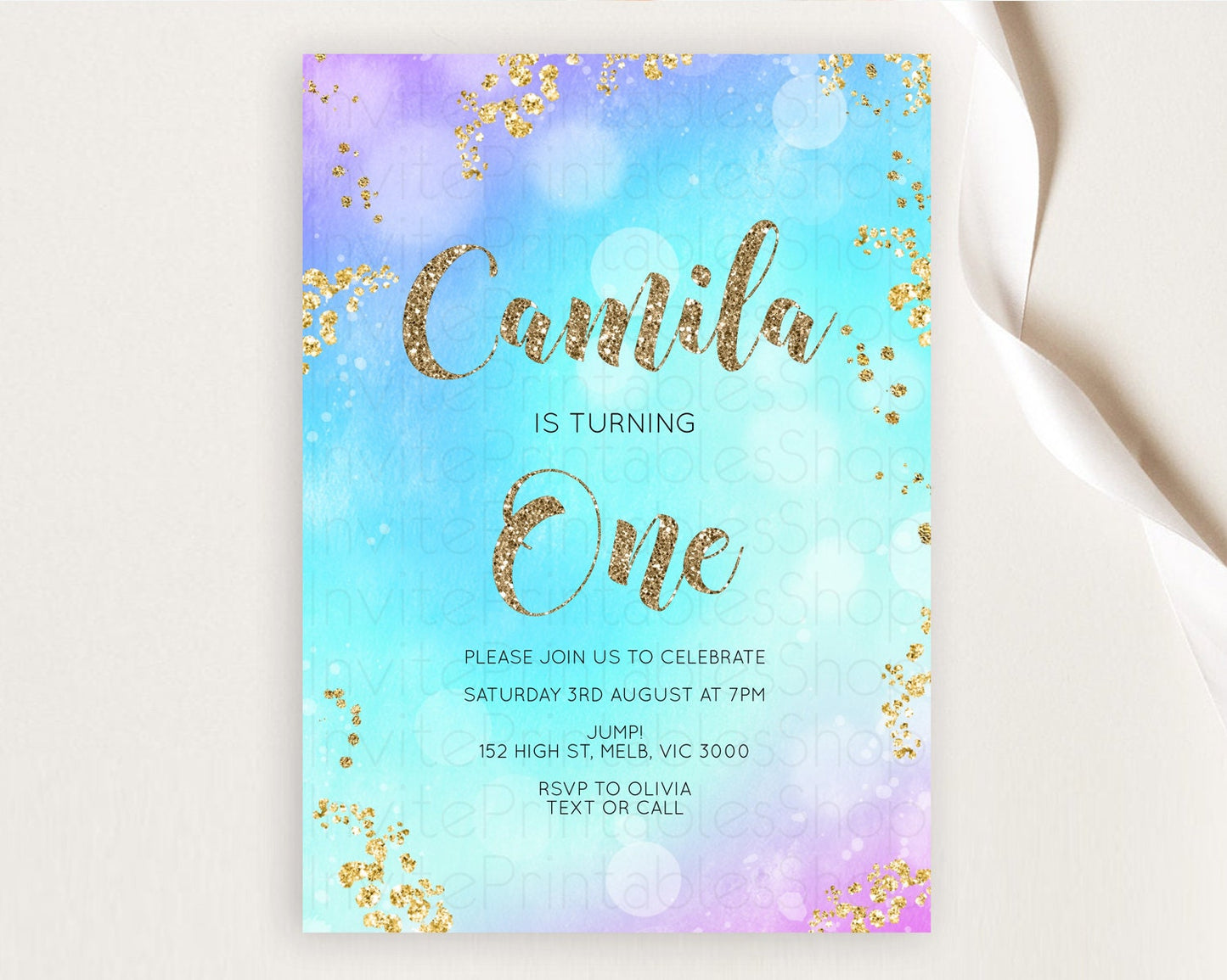 Mermaid Birthday Invitation Mermaid Invitation Rainbow Fish Under The Sea Colorful Pastel Mermaid Pool Party 2nd 1st First Birthday D10573