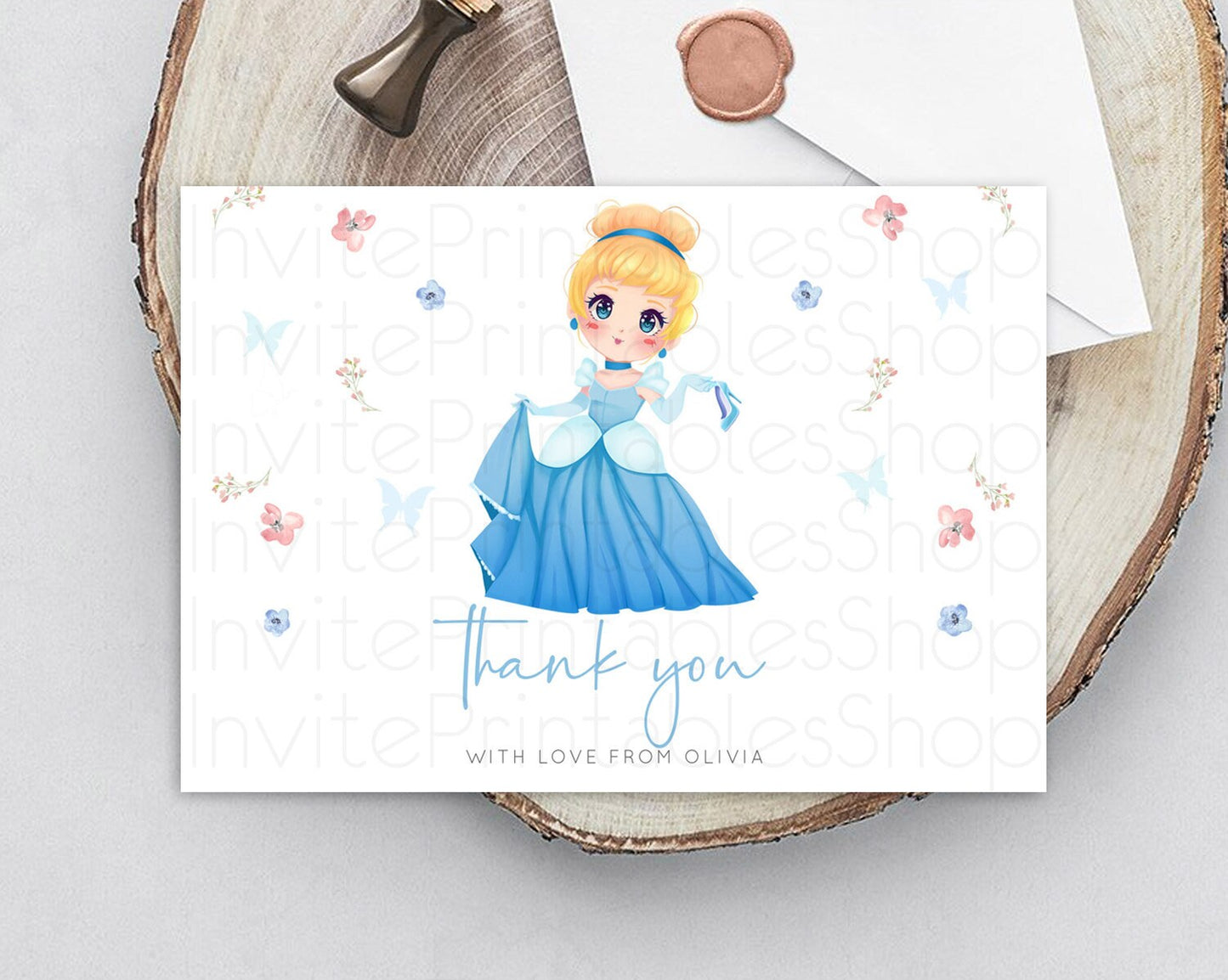 Princess Thank You Castle Thank You Card Secret Garden Birthday Thank You Card Enchanted Castle Pastel Floral Teacher Thank You Card D10354