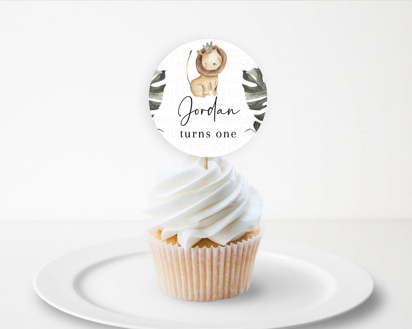 Lion Cupcake Toppers Safari Lion Cupcake Toppers Modern Lion Party Decor Safari Adventure Party Minimalist Lion First Birthday Décor D10599