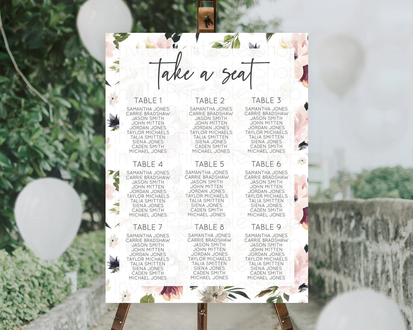 Secret Garden Seating Chart Wildflower Seating Chart Pastel Flowers Seating Chart Enchanted Garden Boho Floral Take A Seat Décor D10538