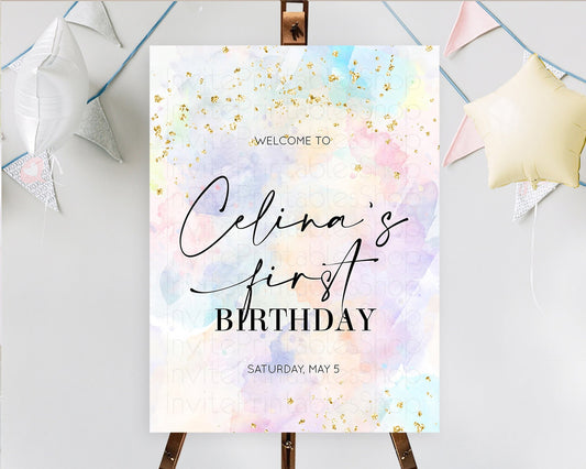 Editable Pastel Welcome Sign Pastel Rainbow Welcome Sign Colorful Rainbow Co