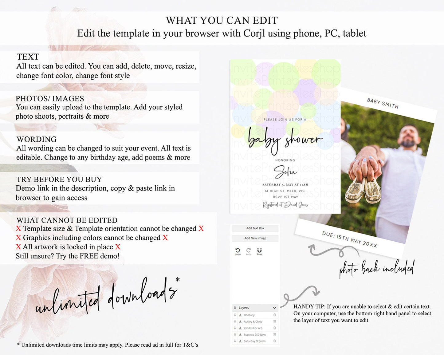 Pastel Rainbow Baby Shower Invitation Pastel Confetti Invitation Sprinkles Bubbles Invitation Colorful Rainbow Confetti Theme D10228
