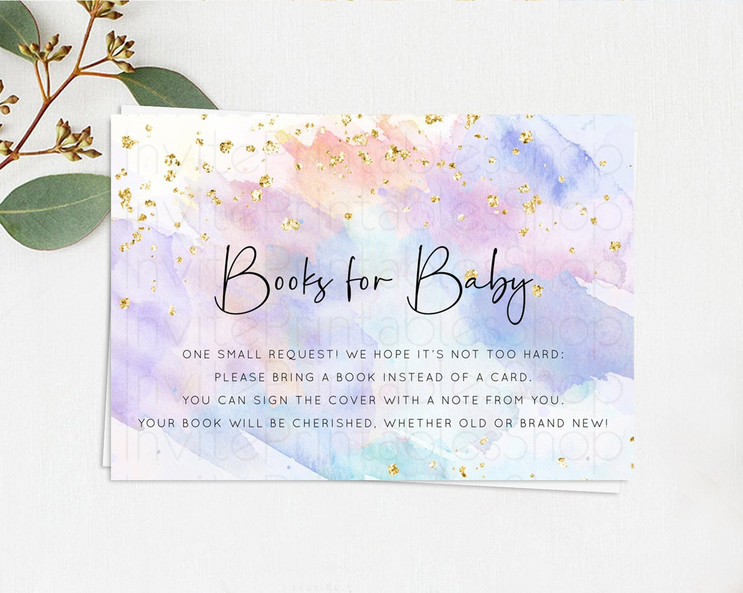 Editable Pastel Books For Baby Card Pastel Rainbow Book Insert Colorful Ombr