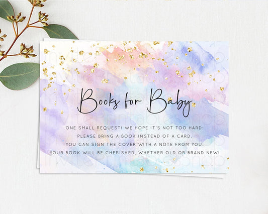 Editable Pastel Books For Baby Card Pastel Rainbow Book Insert Colorful Ombr