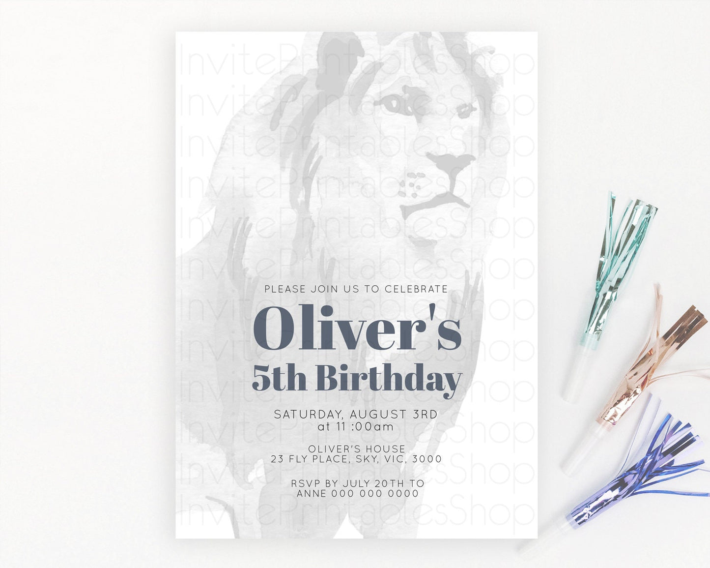 Lion Birthday Invitation Lion Invitation Modern Safari Lion Party 2 Wild 1 Safari Adventure Zoo Birthday Minimalist Lion Invites D10299