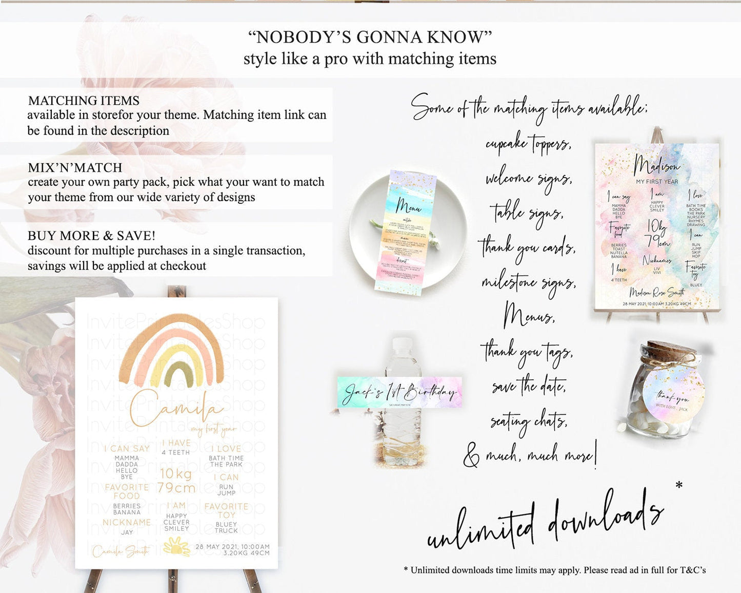 Pastel Rainbow First Birthday Milestone Poster Boho Rainbow Milestone Board Rainbow Milestone Pastel Milestone Rainbow 1st Birthday D10684