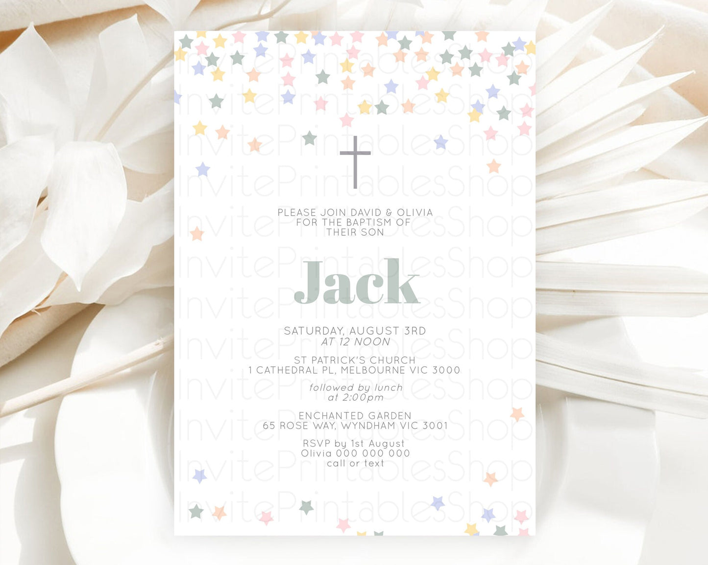 Star Baptism Invitation Pastel Stars Baptism 1st Birthday Invitation Rainbow Colors Confetti Twinkle Little Star Christening Invite D10795