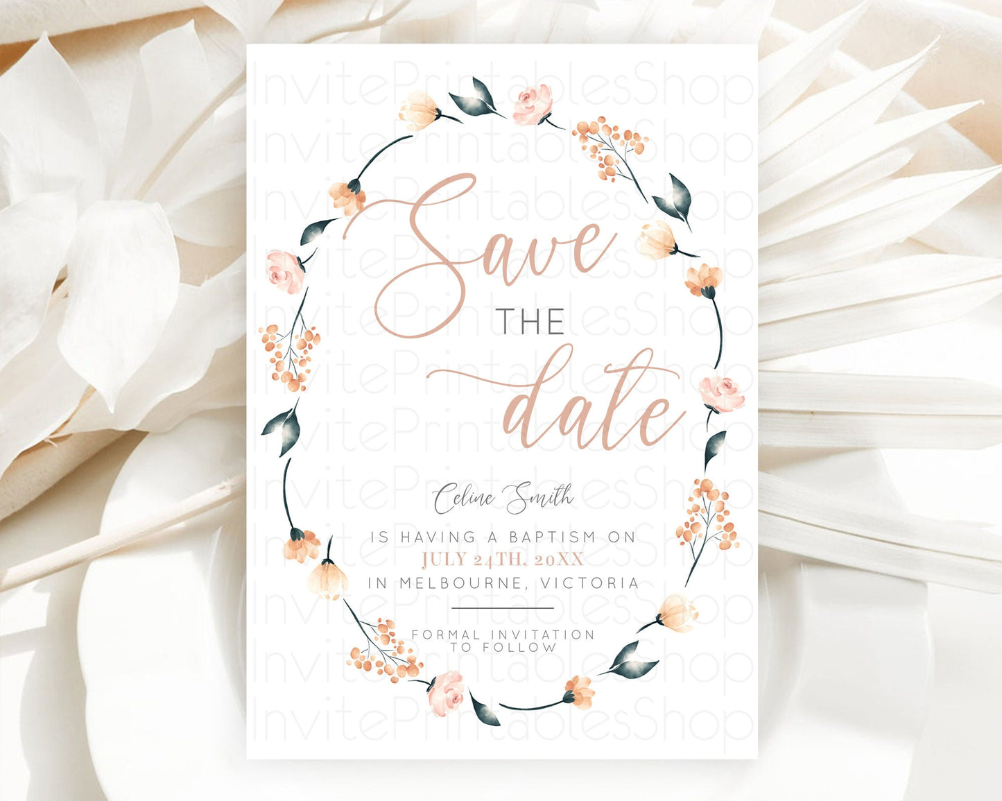 Wildflower Save The Date Template Secret Garden Save The Date Pastel Floral Garden Party Boho Flowers Birthday Baby Shower Wedding D10241