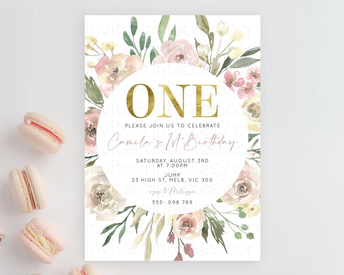 Secret Garden Invitation Wildflower Birthday Invitation Pastel Flowers Invite Enchanted Garden Boho Floral 3rd 2nd First Birthday D10202