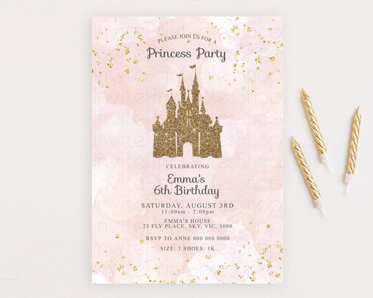 Editable Princess Birthday Invitation Princess Invitation Pastel Invitation
