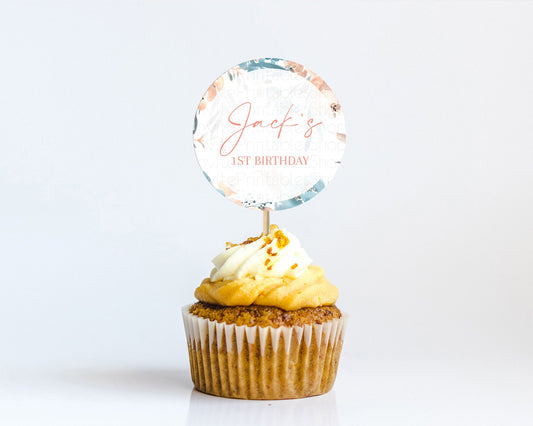 Editable Secret Garden Cupcake Toppers Wildflower Cupcake Toppers Pastel Flo
