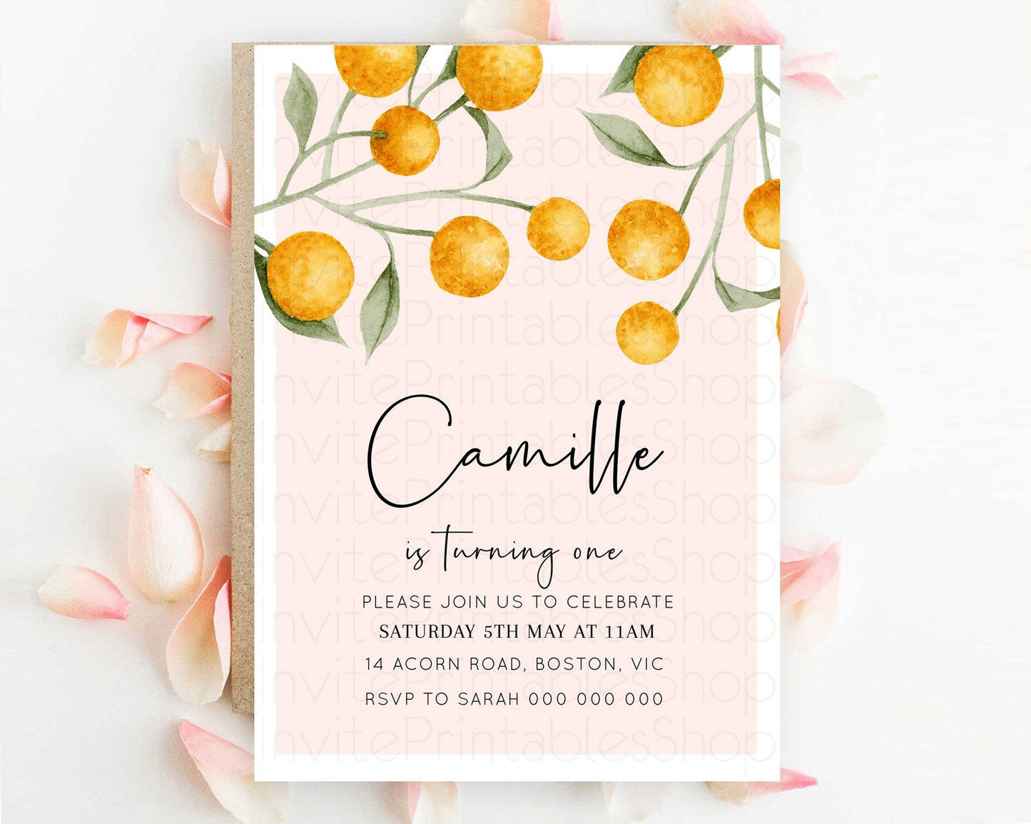 Secret Garden Invitation Wildflower Birthday Invitation Pastel Flowers Invite Enchanted Garden Boho Floral 3rd 2nd First Birthday D11037