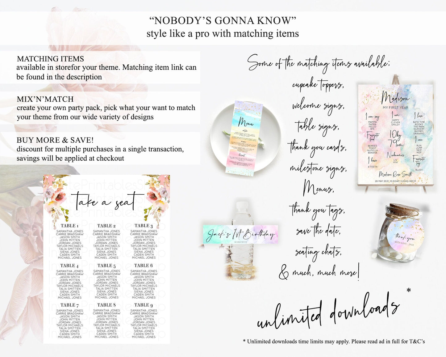 Secret Garden Seating Chart Wildflower Seating Chart Pastel Flowers Seating Chart Enchanted Garden Boho Floral Take A Seat Decor D10194