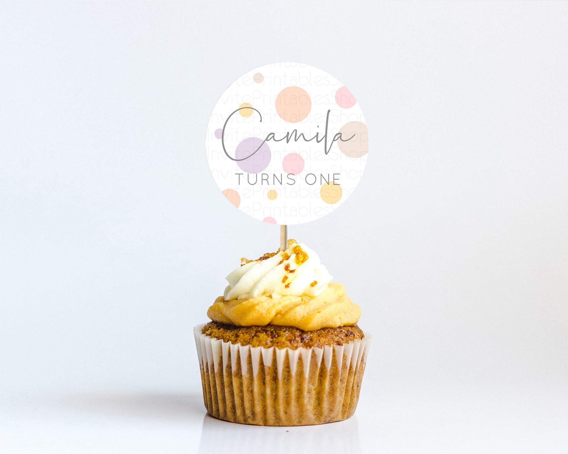 Editable Pastel Cupcake Toppers Pastel Confetti Cupcake Topper Bubbles Sprin