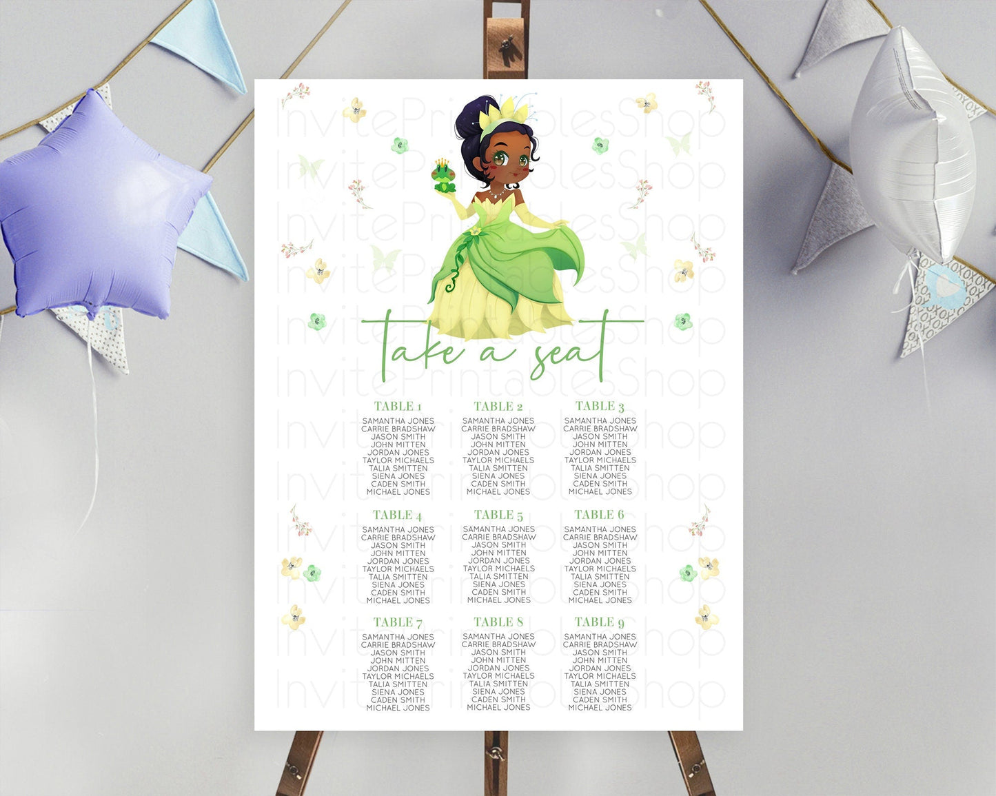Princess Seating Chart Castle Seating Chart Royal Princess Decor Fairy Tale Enchanted Castle Pastel Floral Garden Table Number Sign D10348