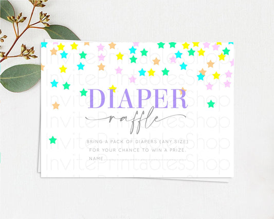 Editable Pastel Star Diaper Raffle Card Shooting Star Diaper Raffle Insert T