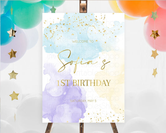 Editable Pastel Welcome Sign Pastel Rainbow Welcome Sign Colorful Rainbow Co