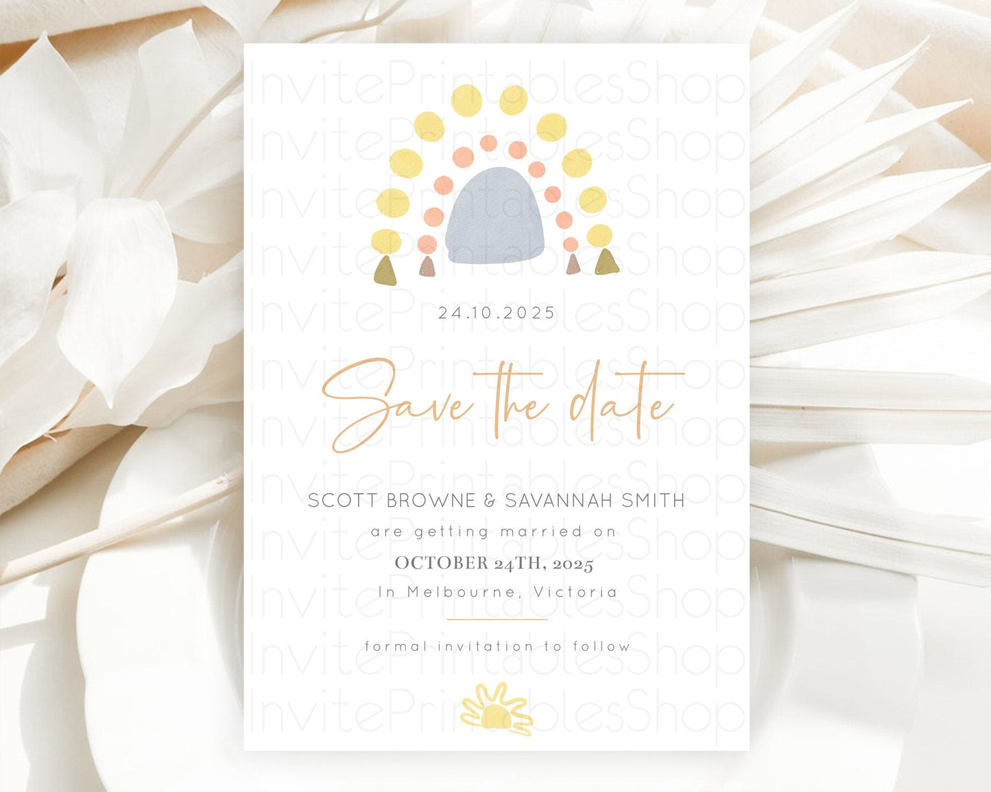 Pastel Rainbow Save The Date Template Boho Colorful Rainbow Party Rainbow Baby Theme For 1st Birthday Baptism Baby Shower Wedding D10688