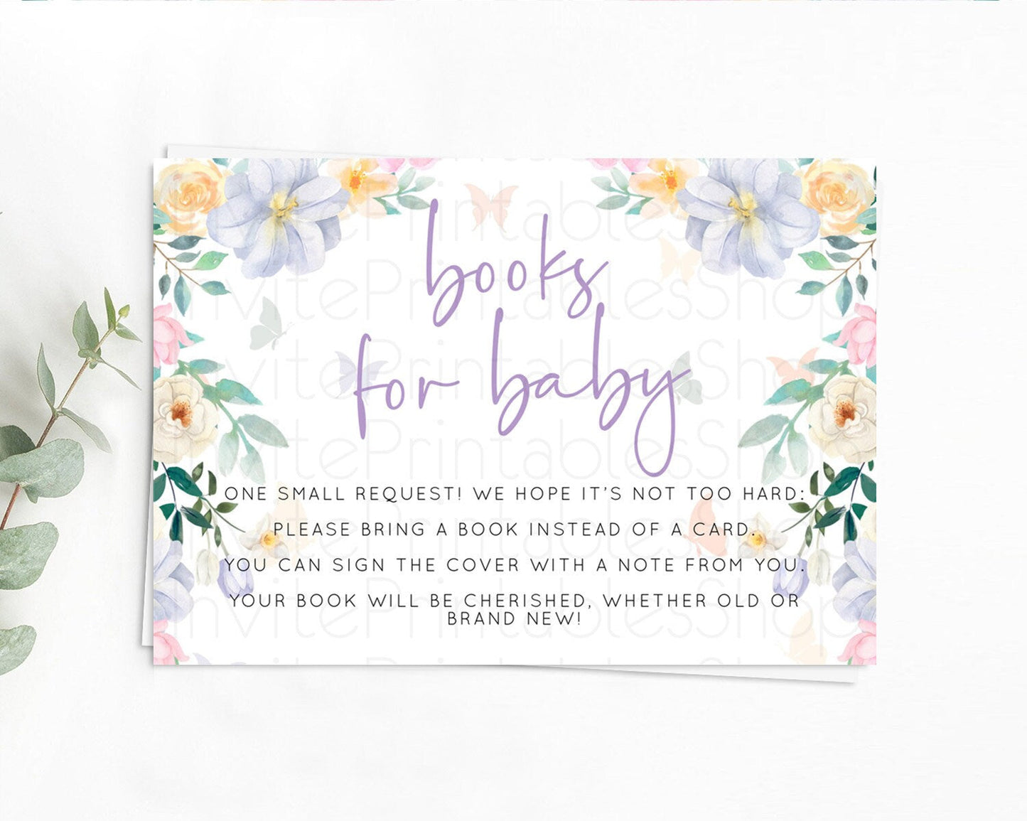 Secret Garden Books For Baby Card Boho Wildflower Book Insert Pastel Flower Garden Baby Shower Card Flower Guests Book Poem Request D10472
