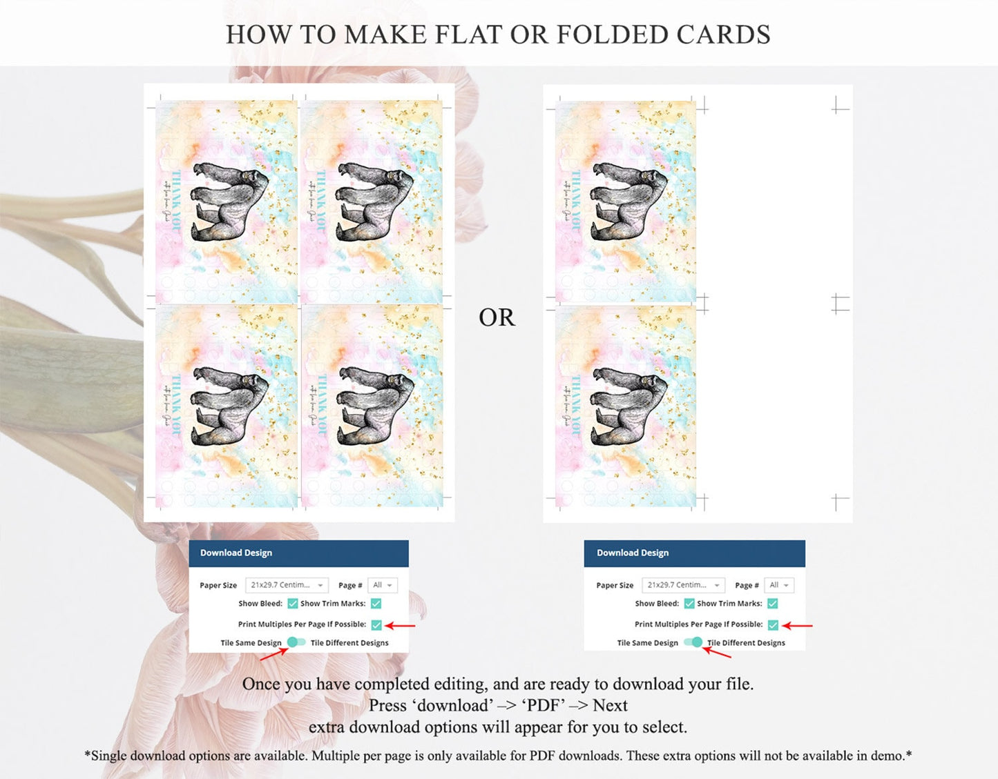 Pastel Gorilla Thank You Rainbow Gorilla Thank You Card Colorful Rainbow Birthday Thank You Pastel Teacher Thank You Card Template D10284