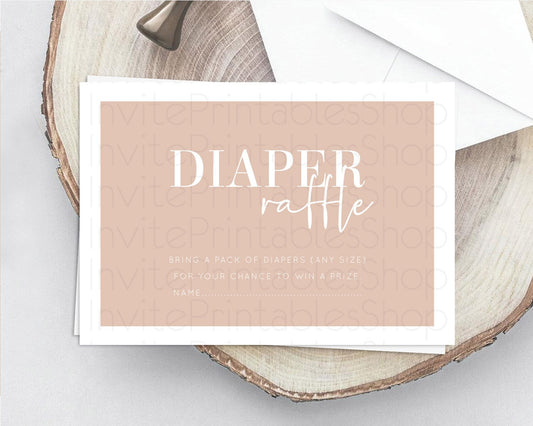 Editable Orange Diaper Raffle Card Plain Orange Diaper Insert Minimalist Pas