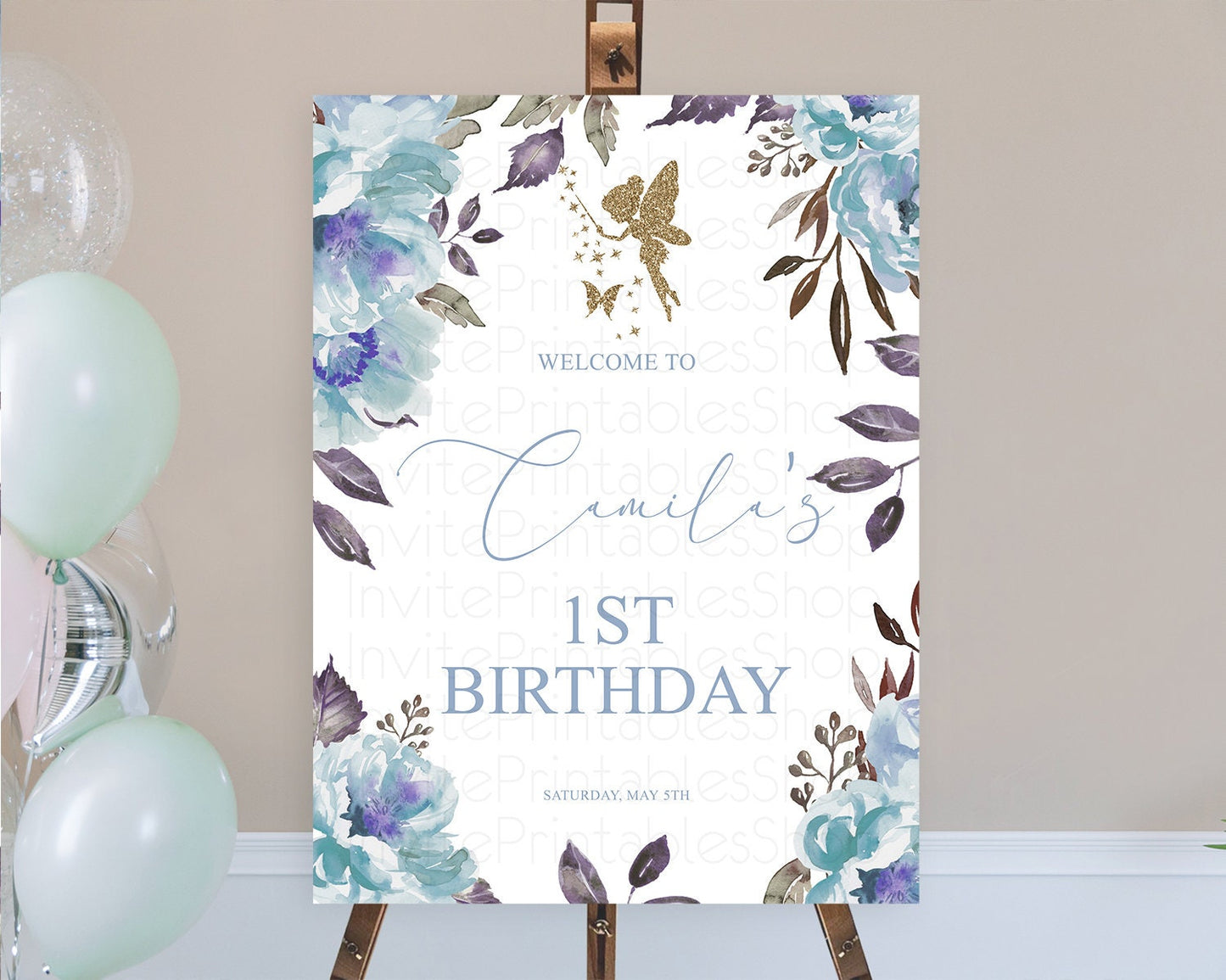 Fairy Welcome Sign Fairy Welcome Board Enchanted Garden Pastel Floral Butterfly Décor Secret Garden First Birthday Welcome Sign D10728