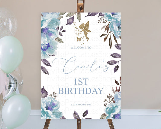 Fairy Welcome Sign Fairy Welcome Board Enchanted Garden Pastel Floral Butterfly Décor Secret Garden First Birthday Welcome Sign D10728