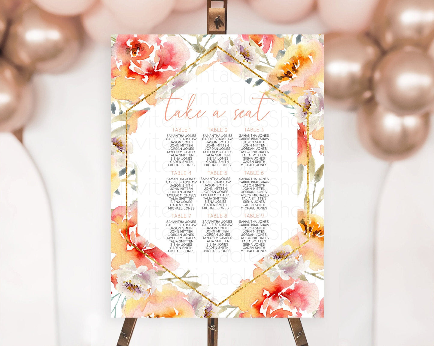 Secret Garden Seating Chart Wildflower Seating Chart Pastel Flowers Seating Chart Enchanted Garden Boho Floral Take A Seat Decor D10791