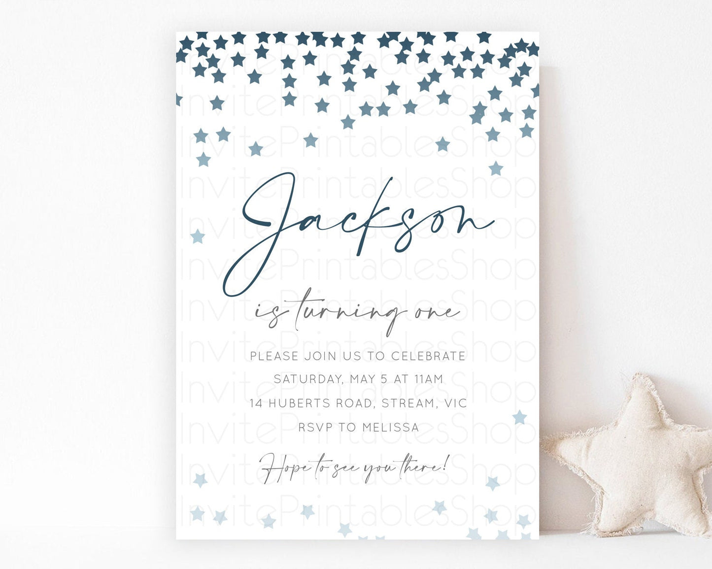 Star Birthday Invitation Pastel Stars Invite Shooting Star Party Rainbow Colorful Confetti Twinkle Little Star 2nd First Birthday D10308