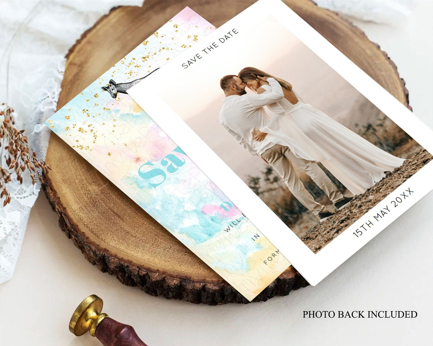 Pastel Okapi Save The Date Template Rainbow Watercolor Okapi Party Save The Date Colorful Okapi Theme Birthday Baptism Baby Shower D10282