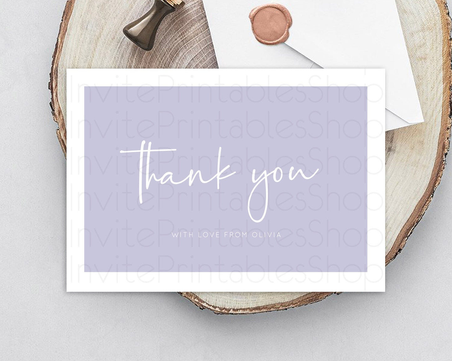 Purple Thank You Pastel Purple Thank You Card Purple Birthday Thank You Cards Modern Purple Cards Simple Purple Teacher Thank You D10942