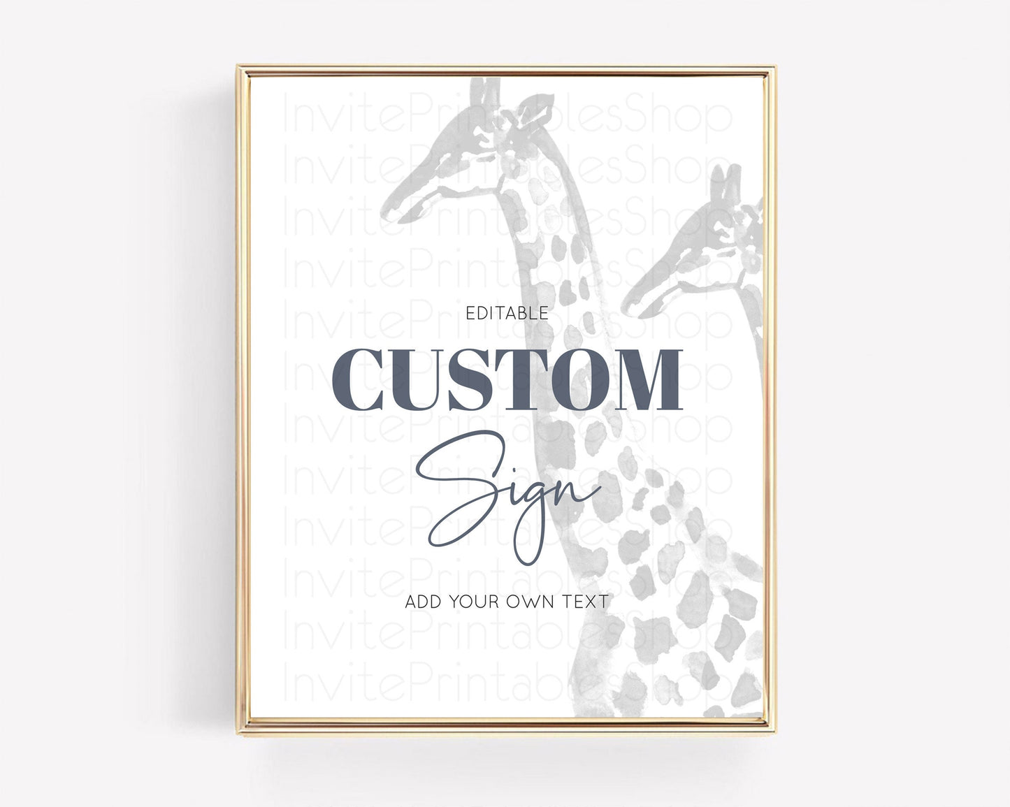 Giraffe Sign Giraffe Party Sign Template Safari Adventure Table Sign Decor Giraffe Minimal Theme 1st Birthday Baptism Baby Shower D10306