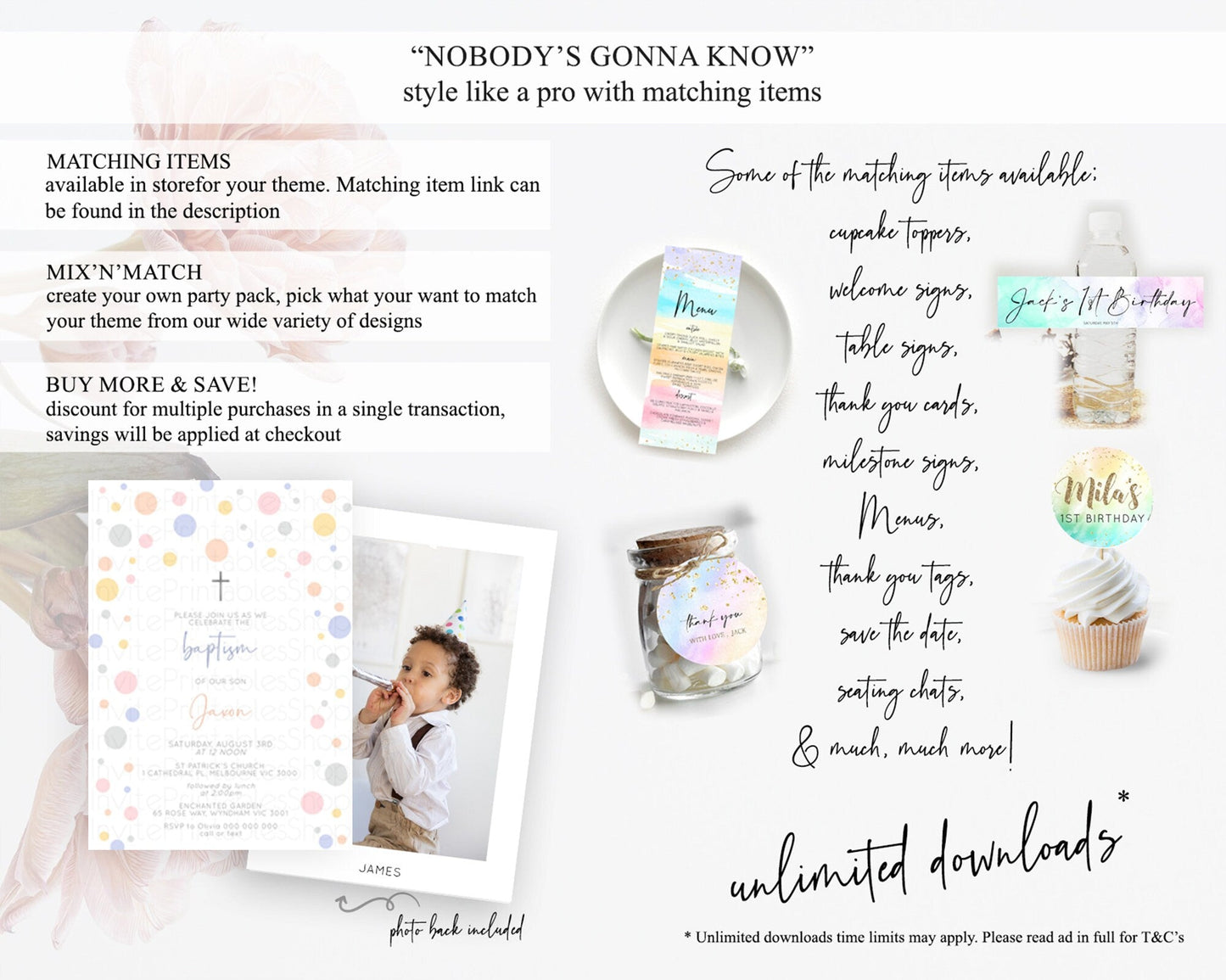Pastel Baptism Invitation Pastel Confetti Baptism 1st Birthday Invitation Colorful Rainbow Confetti Bubbles Christening Invitation D10759