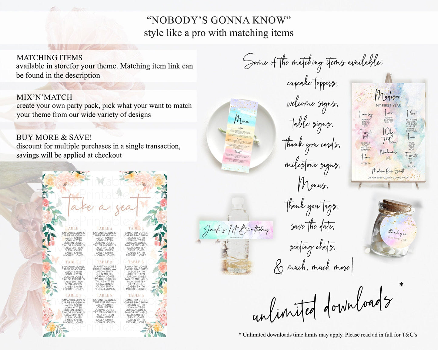 Secret Garden Seating Chart Wildflower Seating Chart Pastel Flowers Seating Chart Enchanted Garden Boho Floral Take A Seat Decor D10706