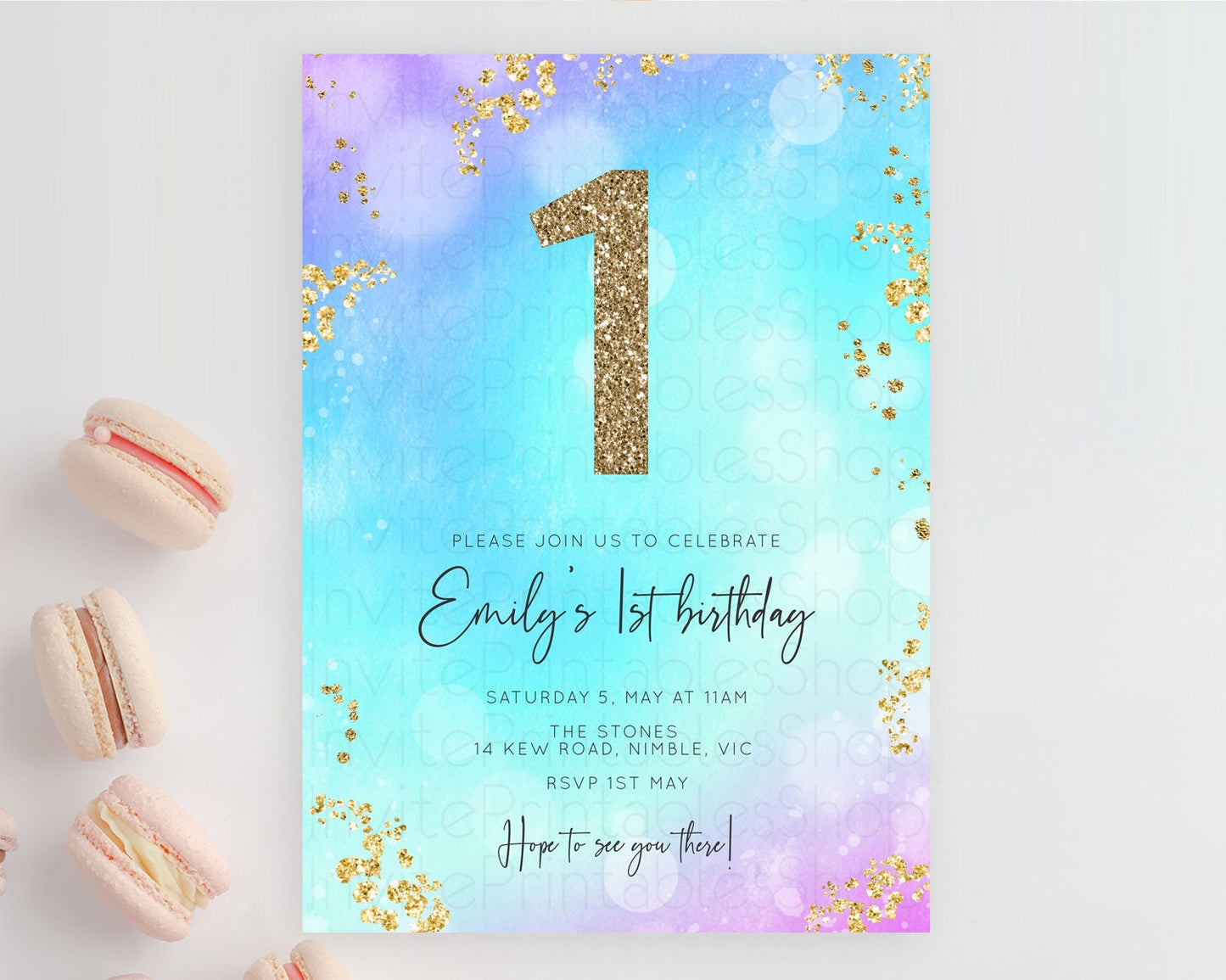 Mermaid Birthday Invitation Mermaid Invitation Rainbow Fish Under The Sea Colorful Pastel Mermaid Pool Party 2nd 1st First Birthday D10573