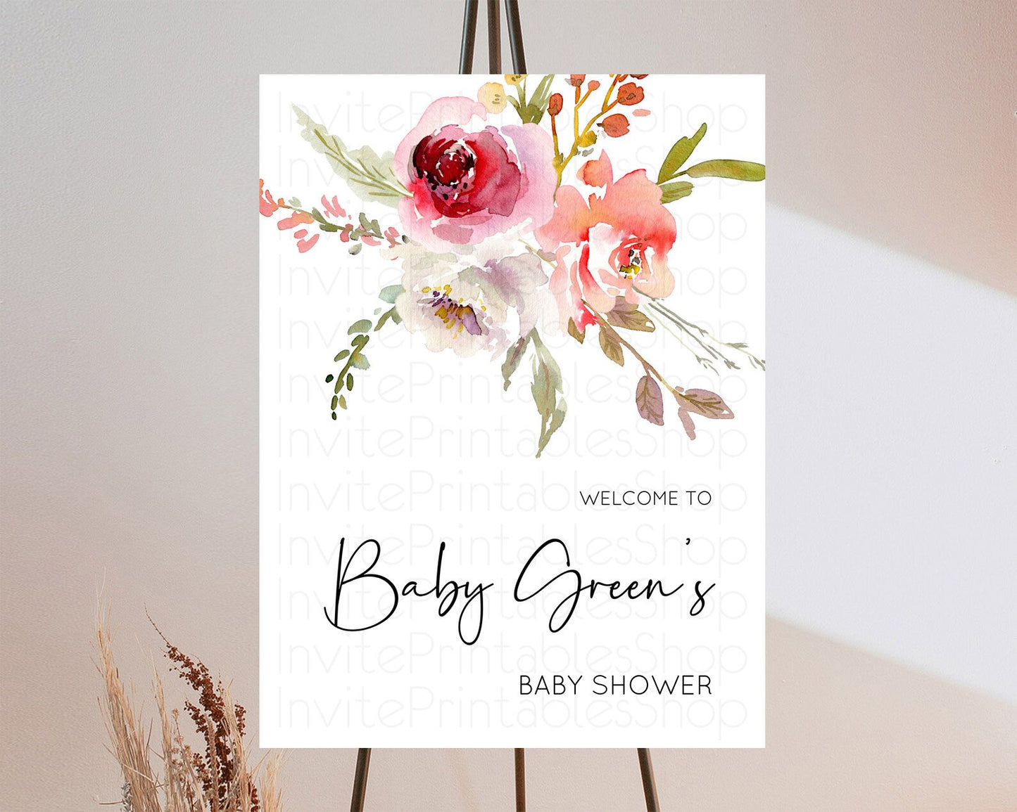 Secret Garden Baby Shower Welcome Sign Wildflower Welcome Board Pastel Flower Garden Welcome Poster Boho Wildflower Welcome Sign D10243