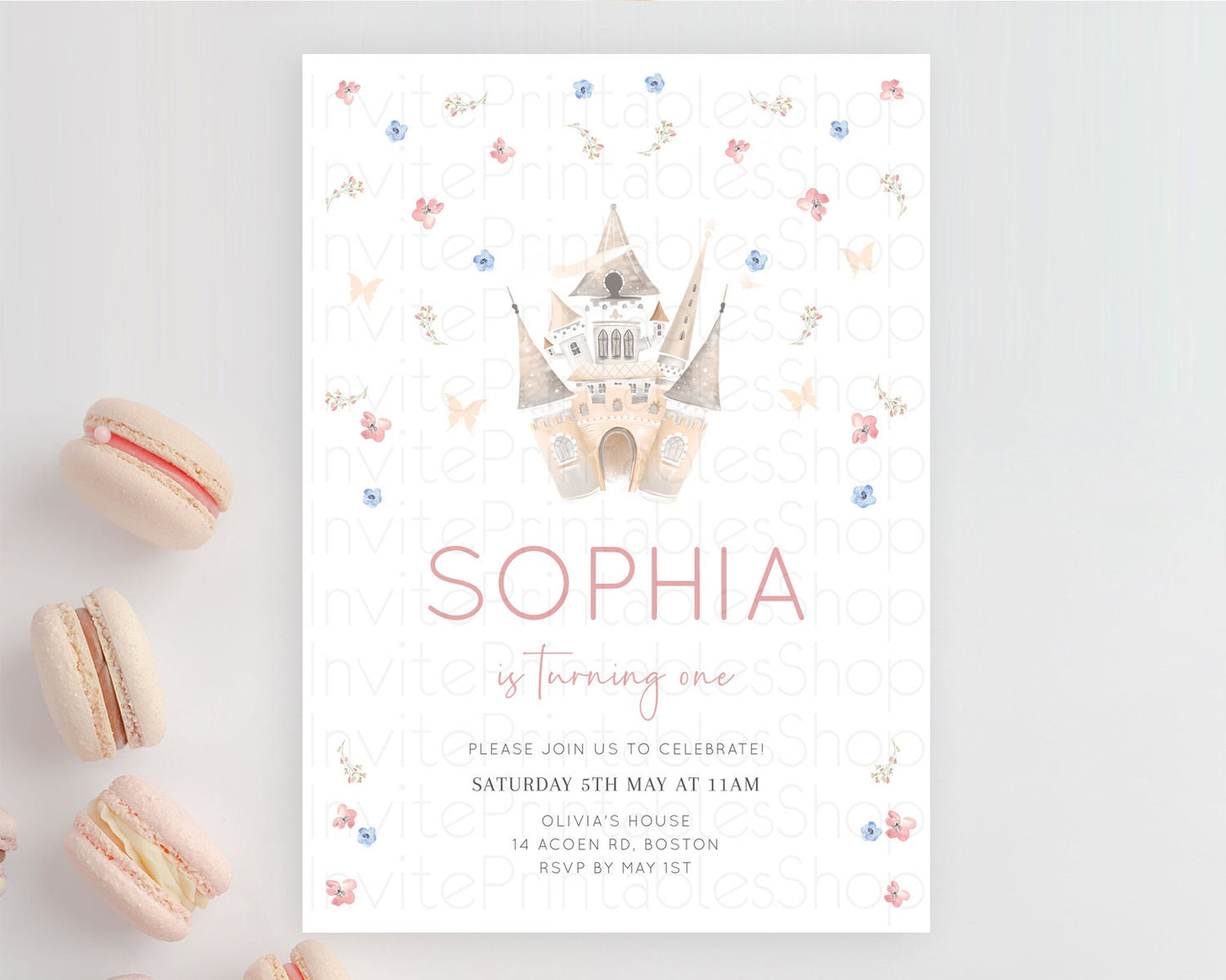 Editable Princess Birthday Invitation Castle Invitation Royal Birthday Fairy