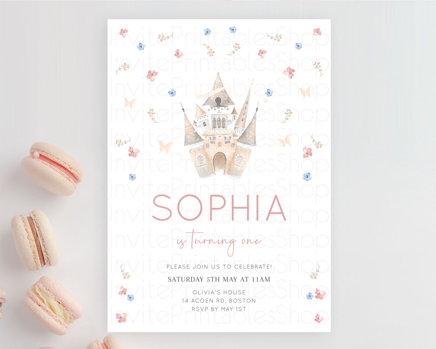 Editable Princess Birthday Invitation Castle Invitation Royal Birthday Fairy