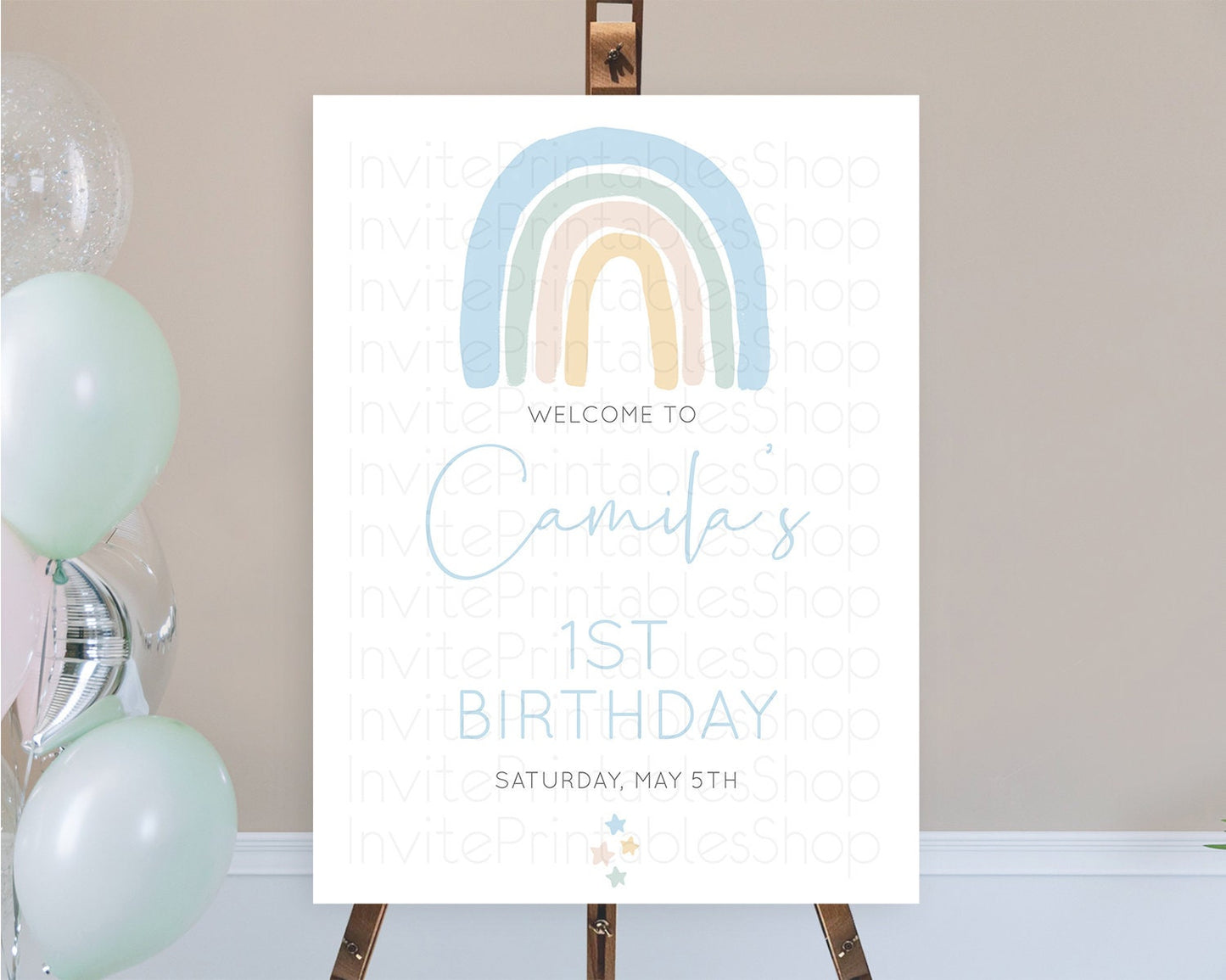Editable Pastel Rainbow Welcome Sign Boho Rainbow Welcome Board Rainbow Welc