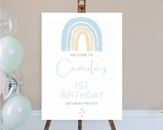 Editable Pastel Rainbow Welcome Sign Boho Rainbow Welcome Board Rainbow Welc