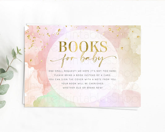 Editable Pastel Books For Baby Card Pastel Rainbow Book Insert Colorful Ombr