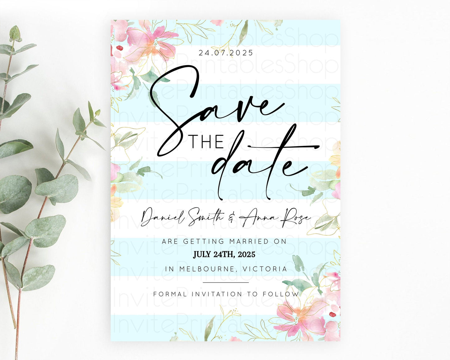 Wildflower Save The Date Template Secret Garden Save The Date Pastel Floral Garden Party Boho Flowers Birthday Baby Shower Wedding D10304