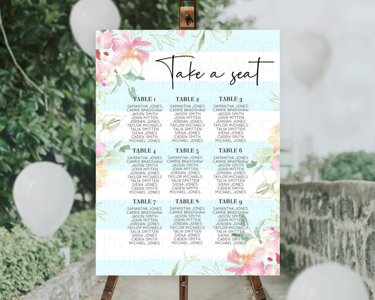 Editable Secret Garden Seating Chart Wildflower Seating Chart Pastel Flowers