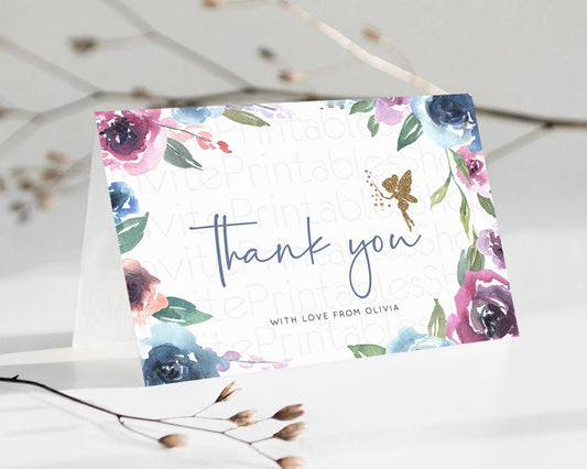 Editable Fairy Thank You Fairy Thank You Card Enchanted Garden Pastel Butter
