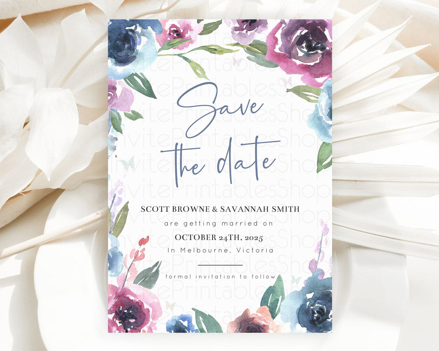 Wildflower Save The Date Template Secret Garden Save The Date Pastel Floral Garden Party Boho Flowers Birthday Baby Shower Wedding D10780