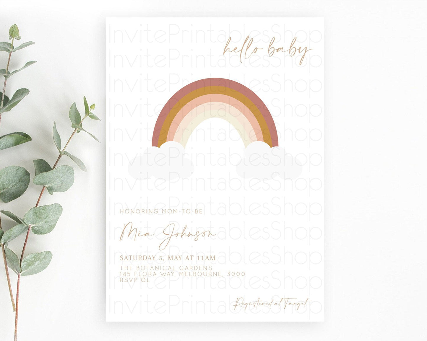 Pastel Rainbow Baby Shower Invitation Pastel Rainbow Invitation Rainbow Baby Invitation Pastel Invitation Boho Rainbow Invitation D10122